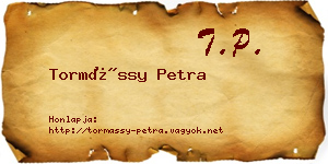 Tormássy Petra névjegykártya