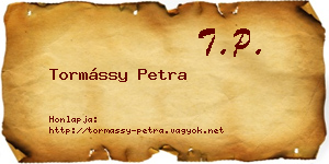 Tormássy Petra névjegykártya
