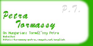 petra tormassy business card
